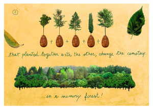 イタリアの自然回帰の埋葬で木々を植える