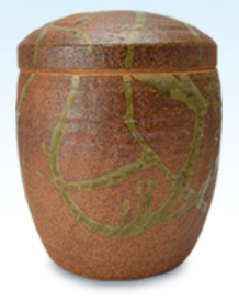 瀬戸焼骨壺　陶器　灰釉ちらし　骨壷